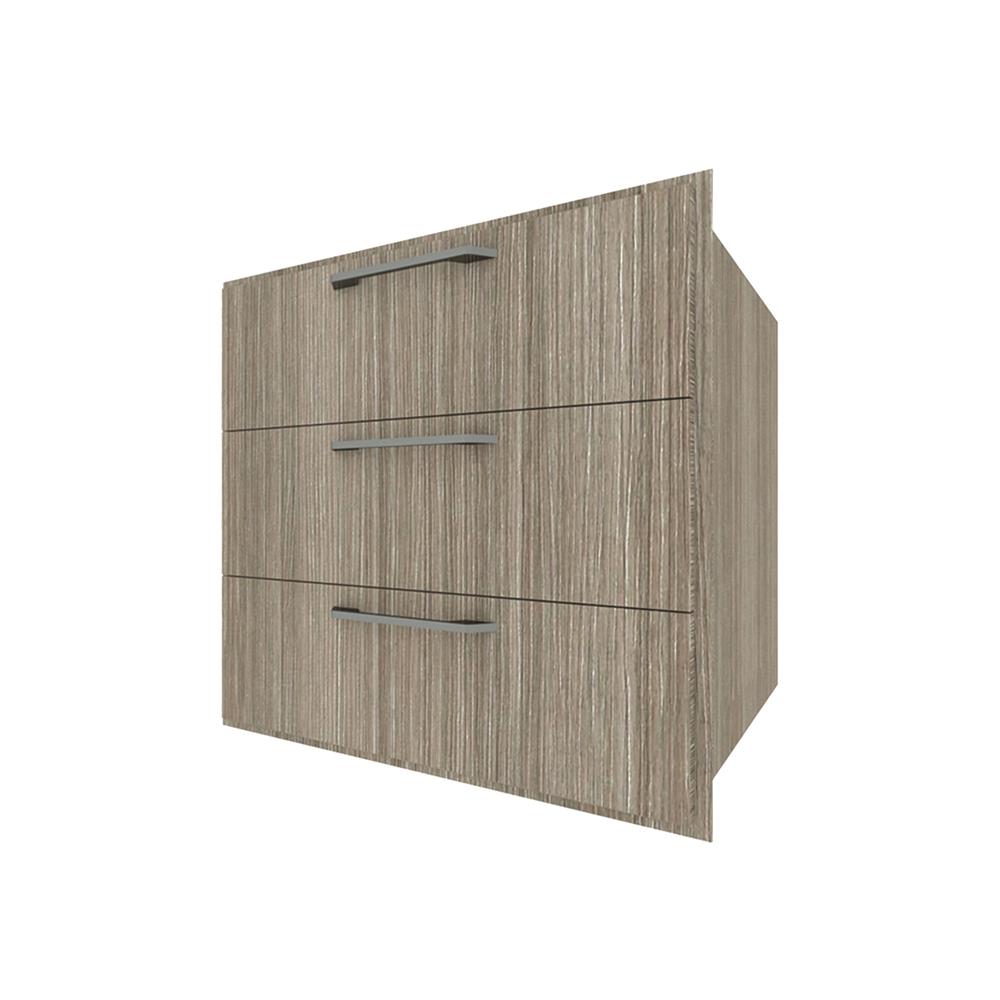 ตู้ลิ้นชัก 3 ชั้น WPC PARAZZO ENZO 70x60 ซม. มือจับสีดำ สีเอ็มไพร์โอ๊ก