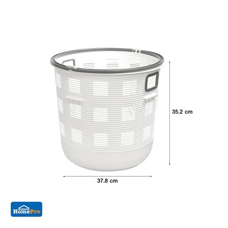 ตะกร้าผ้ากลม ME LIVING BQ-035 สีขาว_5
