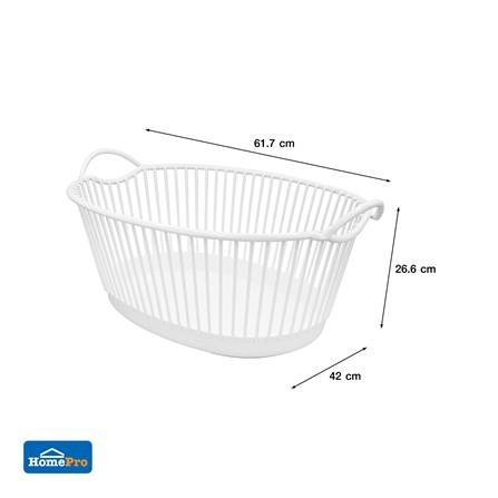 ตะกร้าผ้ารีเตี้ย ME LIVING BQ-2042 สีขาว_5