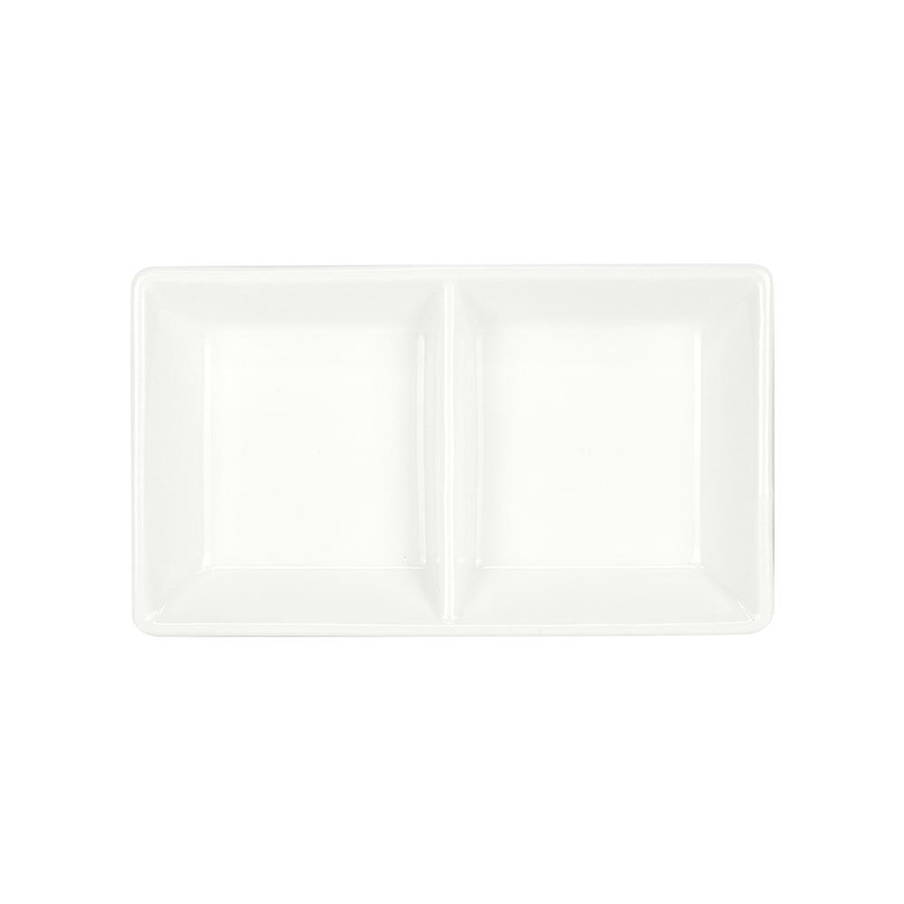 ถ้วยน้ำจิ้มเหลี่ยม PORCELAIN 2 ช่อง KECH SNOW