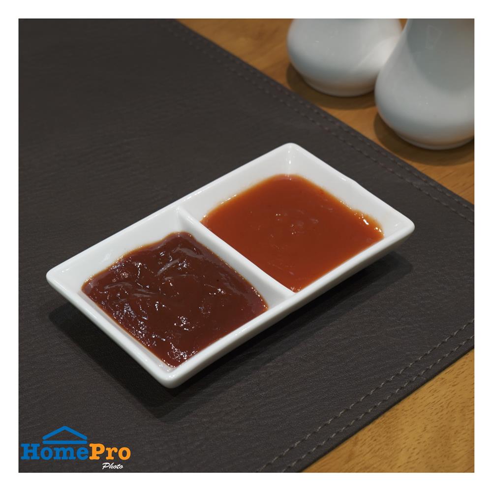 ถ้วยน้ำจิ้มเหลี่ยม PORCELAIN 2 ช่อง KECH SNOW