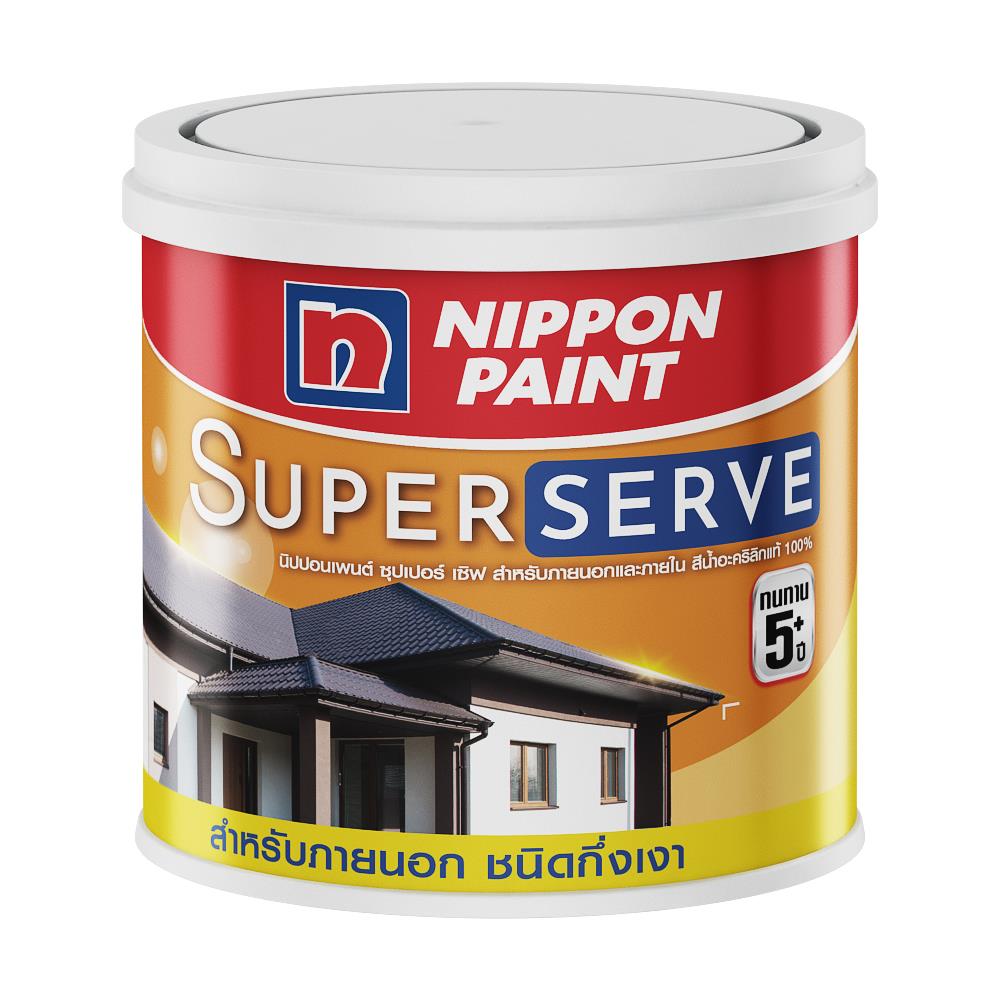 สีน้ำทาภายนอก NIPPON PAINT SUPER SERVE BASE D กึ่งเงา 1 แกลลอน
