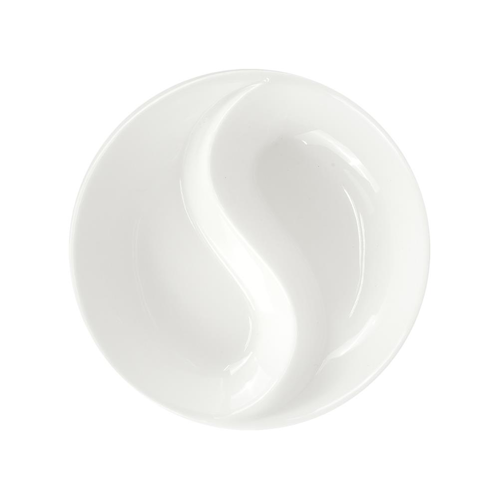 ถ้วยน้ำจิ้มกลม PORCELAIN 2 ช่อง KECH SNOW