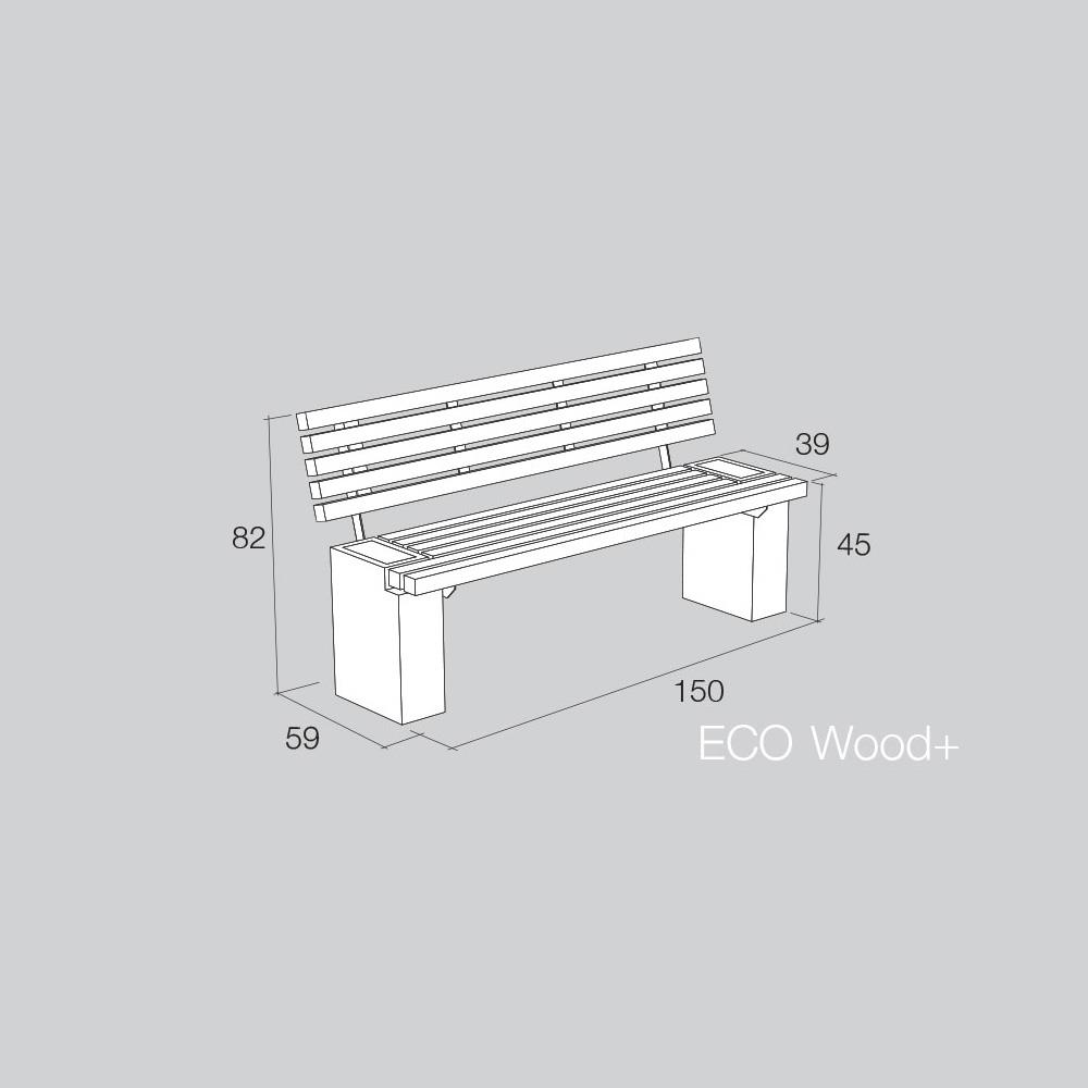ม้านั่ง BUA DESIGN BUA STONE 2.5 ECO WOOD สีไม้ธรรมชาติ
