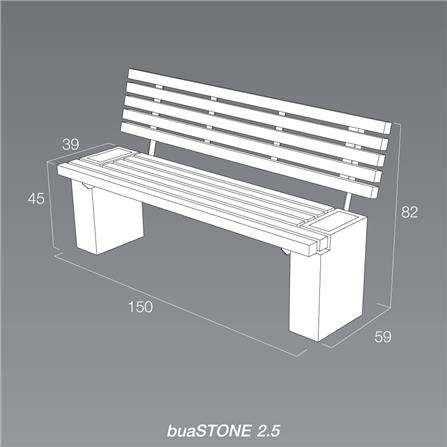 ม้านั่ง BUA DESIGN BUA STONE 2.5 ECO WOOD สีไม้โอ๊ค_3