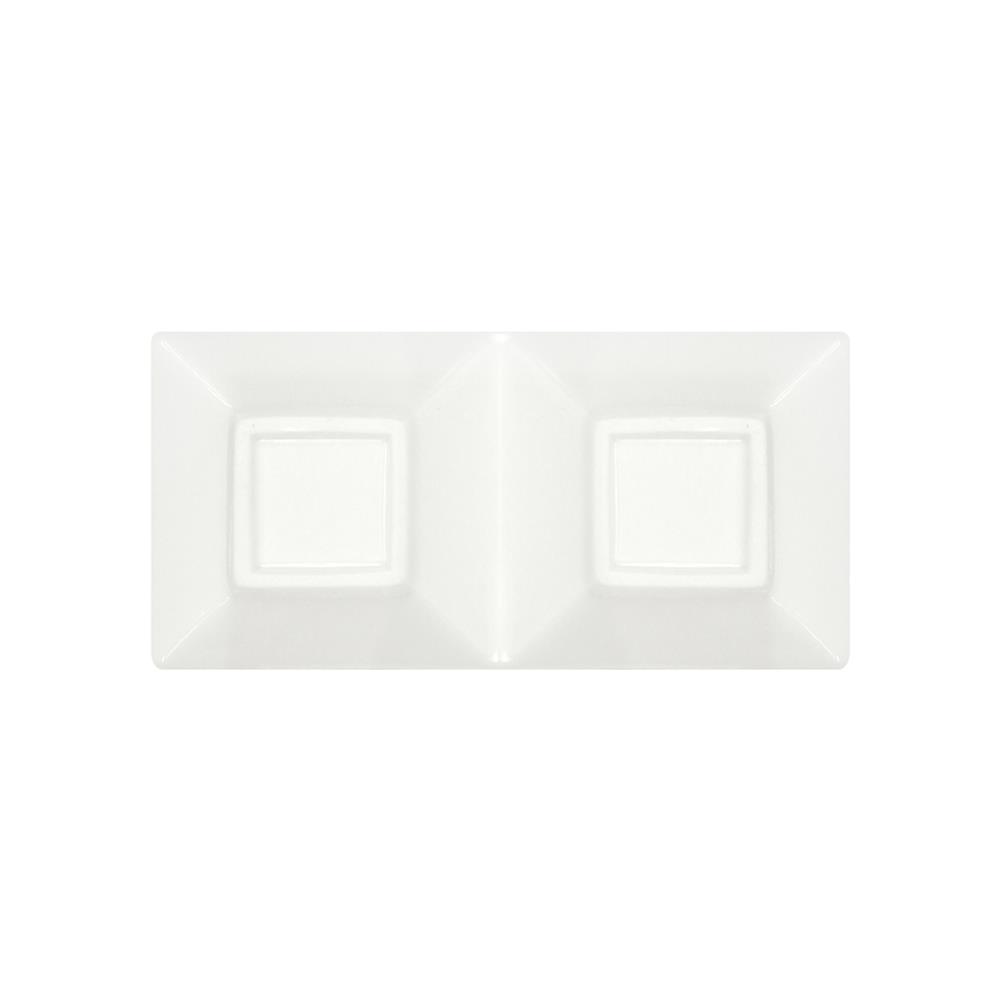 ถ้วยน้ำจิ้มเหลี่ยม PORCELAIN 2 ช่อง KECH SNOW ROOF