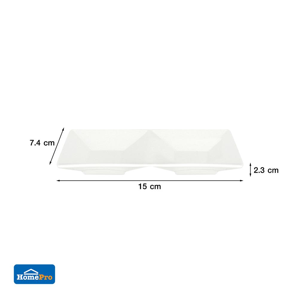 ถ้วยน้ำจิ้มเหลี่ยม PORCELAIN 2 ช่อง KECH SNOW ROOF