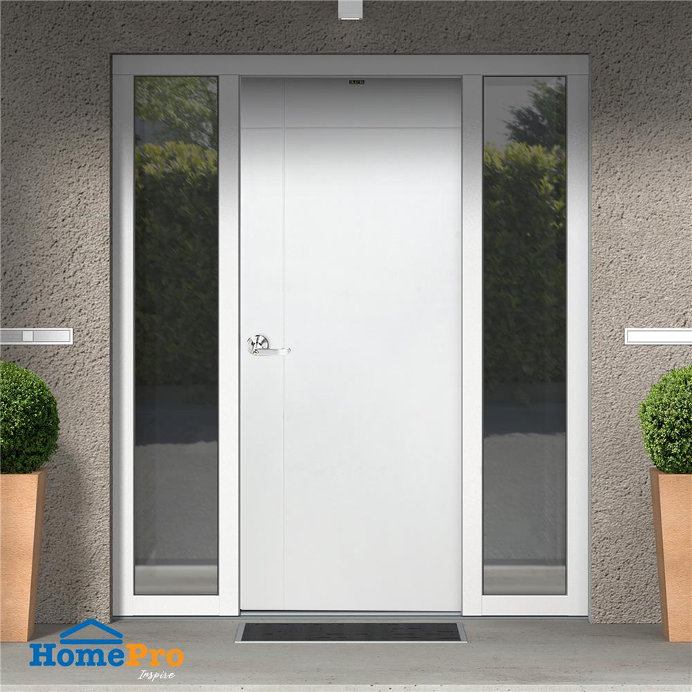 ประตูภายนอก UPVC AZLE PZV6 80X200 ซม. สีขาว เจาะลูกบิด