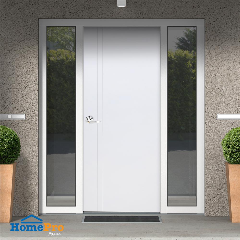 ประตูภายนอก UPVC AZLE PZV3 80X200 ซม. สีขาว เจาะลูกบิด