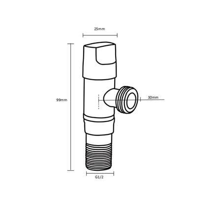 สต๊อปวาล์ว 1 ทาง RASLAND RA C321-C100 สีโครม_1