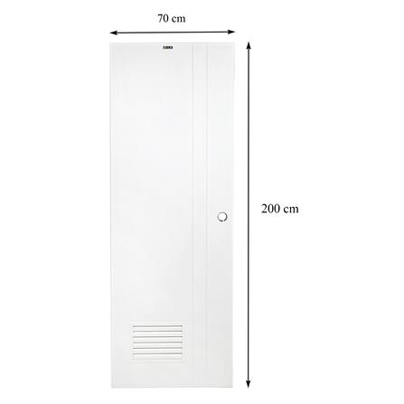 ประตูห้องน้ำ UPVC AZLE PZLV3 70X200 ซม. สีขาว เจาะลูกบิด_5