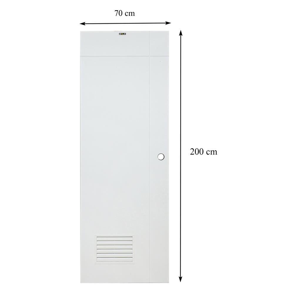 ประตูห้องน้ำ UPVC AZLE PZLV6 70X200 ซม. สีขาว เจาะลูกบิด
