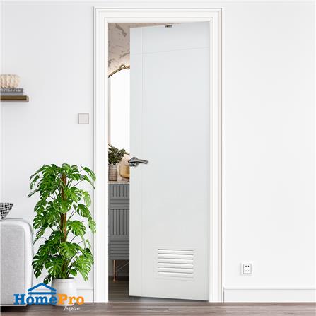 ประตูห้องน้ำ UPVC AZLE PZLV6 70X200 ซม. สีขาว เจาะลูกบิด_4