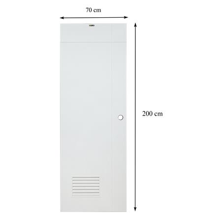 ประตูห้องน้ำ UPVC AZLE PZLV6 70X200 ซม. สีขาว เจาะลูกบิด_6