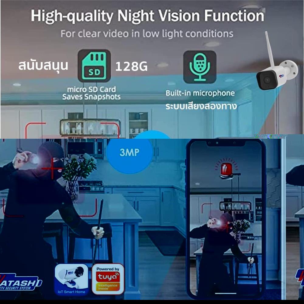 กล้องวงจรปิดภายนอก WATASHI WIOT1031 3 ล้านพิกเซล
