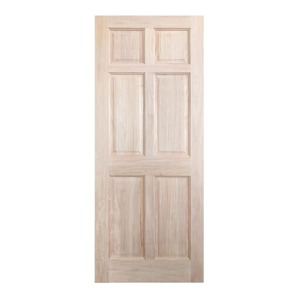 ประตูไม้เนื้อแข็ง N999 นารา 06 80X200 ซม. สีธรรมชาติ ไม่เจาะลูกบิด