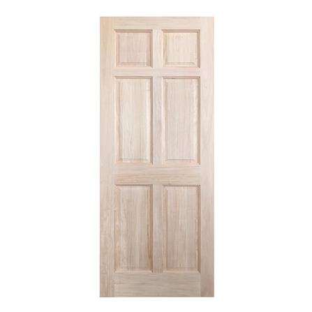 ประตูไม้เนื้อแข็ง N999 นารา 06 80X200 ซม. สีธรรมชาติ ไม่เจาะลูกบิด