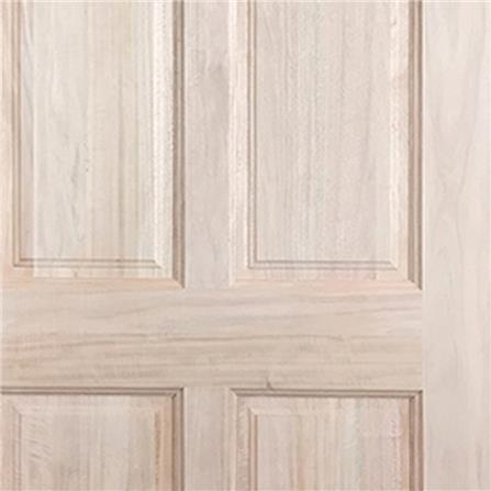 ประตูไม้เนื้อแข็ง N999 นารา 06 80X200 ซม. สีธรรมชาติ ไม่เจาะลูกบิด_1