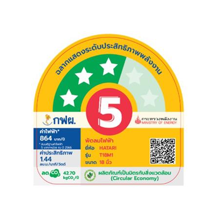 พัดลมตั้งโต๊ะ 18 นิ้ว HATARI T18M1 สีฟ้า_3