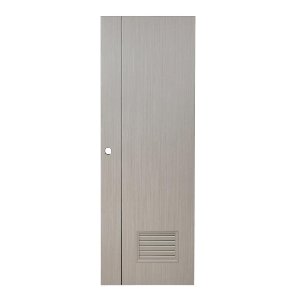 ประตูห้องน้ำ UPVC AZLE GROOVE P3 เกล็ดล่าง 70X200 ซม. สี PINK OAK เจาะลูกบิด