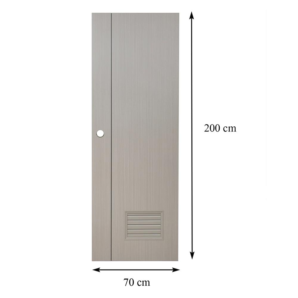 ประตูห้องน้ำ UPVC AZLE GROOVE P3 เกล็ดล่าง 70X200 ซม. สี PINK OAK เจาะลูกบิด