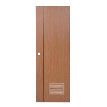 ประตูห้องน้ำ UPVC AZLE GROOVE P3 เกล็ดล่าง 70x200 ซม. สี ORANGE TEAK เจาะลูกบิด_0