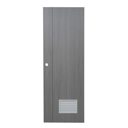 ประตูห้องน้ำ UPVC AZLE GROOVE P3 เกล็ดล่าง 70X200 ซม. สี GREY OAK เจาะลูกบิด
