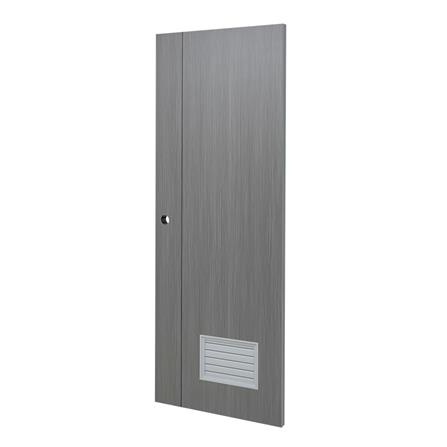 ประตูห้องน้ำ UPVC AZLE GROOVE P3 เกล็ดล่าง 70X200 ซม. สี GREY OAK เจาะลูกบิด_1