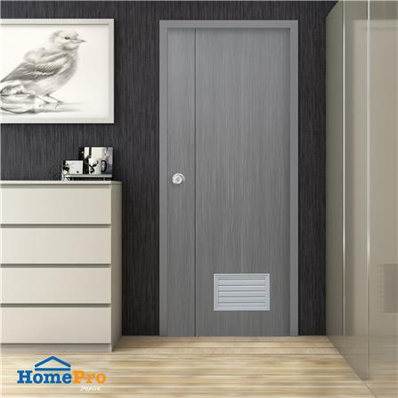 ประตูห้องน้ำ UPVC AZLE GROOVE P3 เกล็ดล่าง 70X200 ซม. สี GREY OAK เจาะลูกบิด_5
