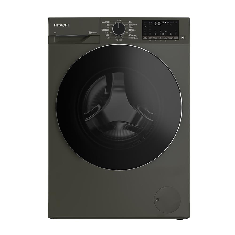 เครื่องซักผ้าฝาหน้า HITACHI BD100YFVEM 10 กก. 1400RPM อินเวอร์เตอร์ สีดำ