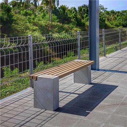 ม้านั่งสนาม BUA DESIGN BUA STONE2.0 ECO WOOD สีไม้ธรรมชาติ_4