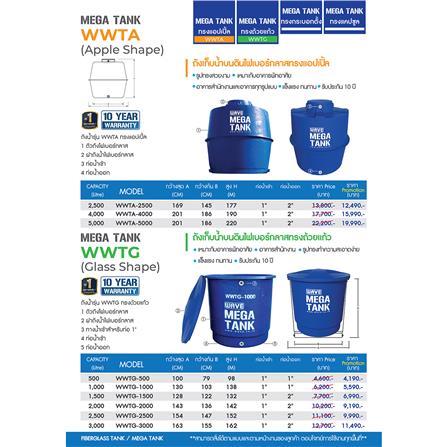 ถังเก็บน้ำไฟเบอร์กลาส WAVE MEKA TANK WWTG-3000 ลิตร สีน้ำเงิน_3
