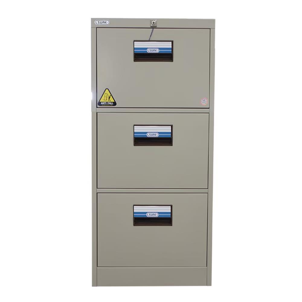 ตู้ลิ้นชักเหล็ก 3 ชั้น SURE FC-203 สีครีม