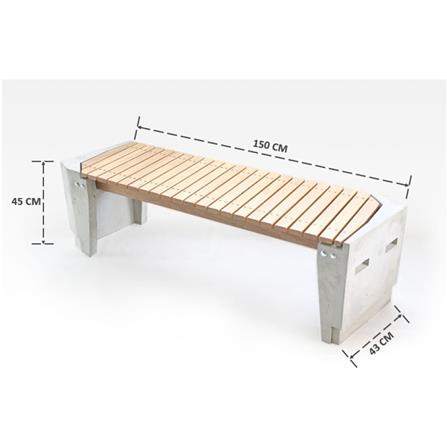 ม้านั่งสนาม BUA DESIGN BUA STONE1.0 ECO WOOD สีไม้ธรรมชาติ_7