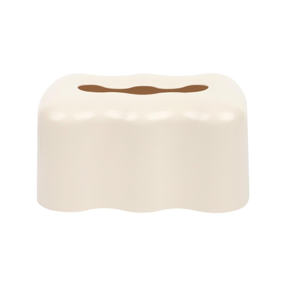 กล่องทิชชู่แผ่น PS KECH WAVE SPRING สีครีม