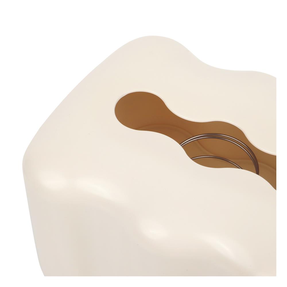 กล่องทิชชู่แผ่น PS KECH WAVE SPRING สีครีม