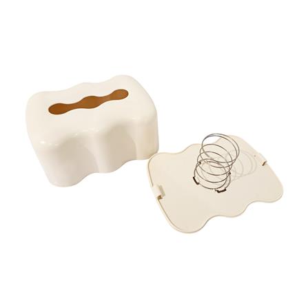 กล่องทิชชู่แผ่น PS KECH WAVE SPRING สีครีม_2