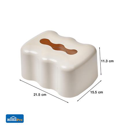 กล่องทิชชู่แผ่น PS KECH WAVE SPRING สีครีม_5