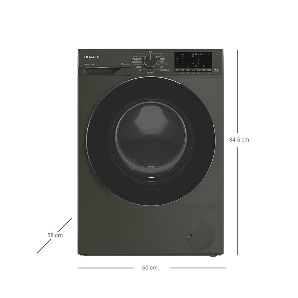 เครื่องซักอบ HITACHI BDD100YFVEM 10/6 กก. 1400RPM อินเวอร์เตอร์ สีดำ