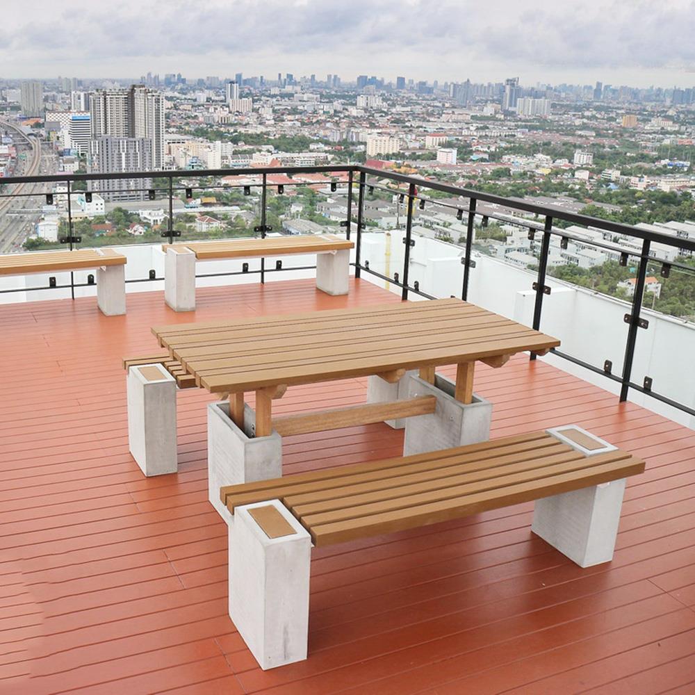 โต๊ะสนาม BUA DESIGN BUA STONE2 TABLE ECO WOOD 150 ซม. ไม้ธรรมชาติ