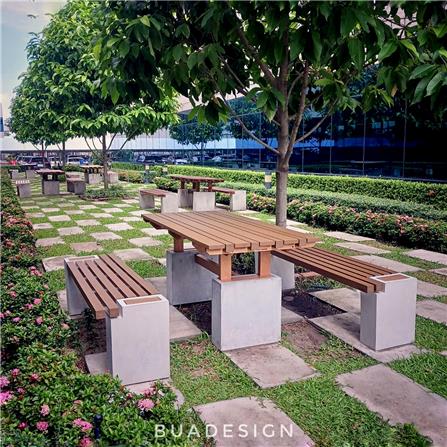 โต๊ะสนาม BUA DESIGN BUA STONE2 TABLE ECO WOOD 150 ซม. ไม้ธรรมชาติ_1