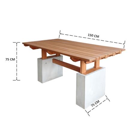 โต๊ะสนาม BUA DESIGN BUA STONE2 TABLE ECO WOOD 150 ซม. ไม้ธรรมชาติ_3