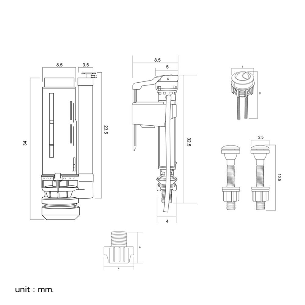วาล์วครบชุด RASLAND RA SYS-2-311