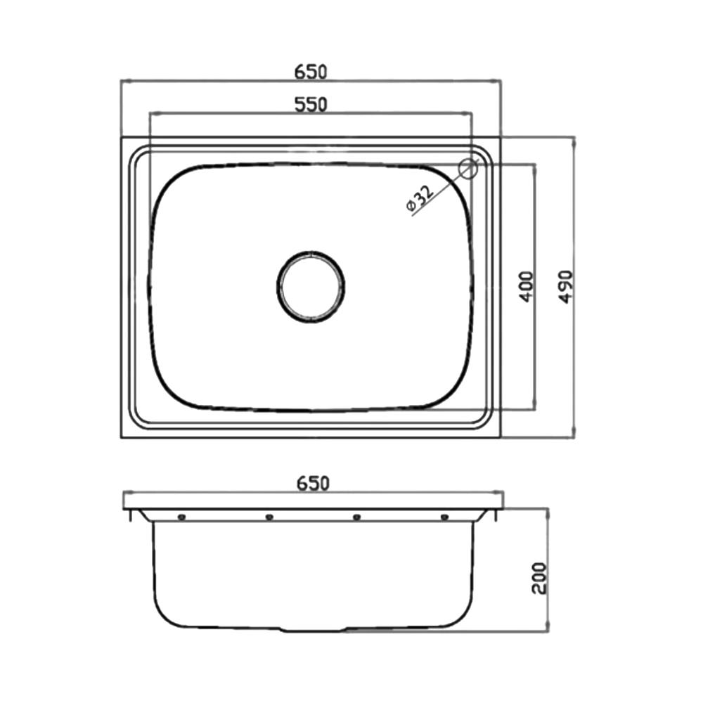ซิงค์ฝัง 1 หลุม MESTER DSX65 สีเงิน