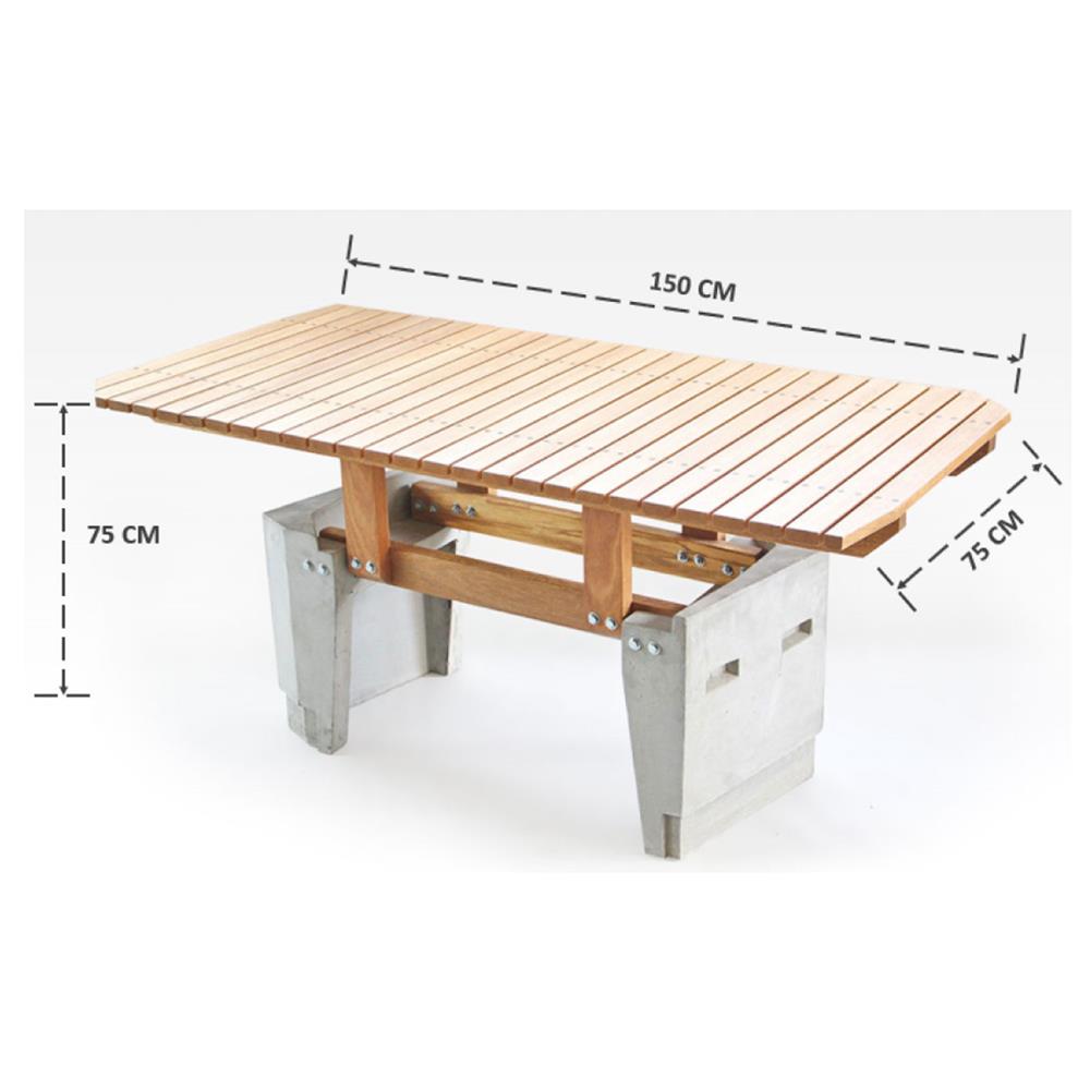โต๊ะสนาม BUA DESIGN BUA STONE 1.0 TABLE ECO WOOD 150 ซม. สีไม้ธรรมชาติ