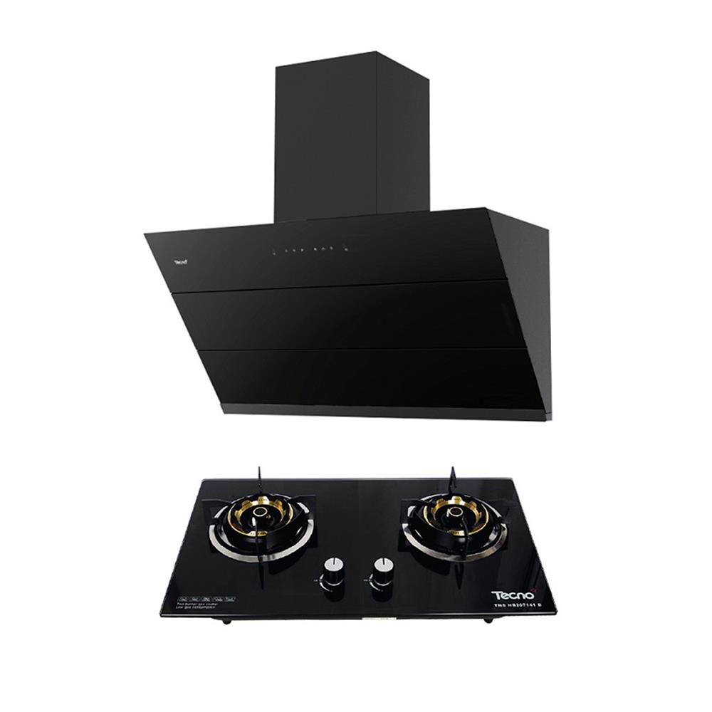 เตาฝัง+เครื่องดูดควัน TECNOPLUS SET HB207141+90SLOPEB