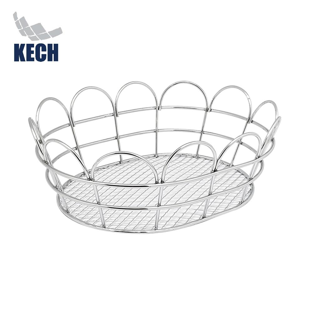 ตะกร้าผลไม้ทรงรี 21 ซม. KECH 14838NP สีเงิน_1