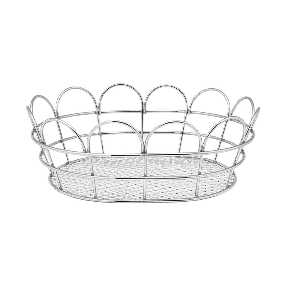 ตะกร้าผลไม้ทรงรี 21 ซม. KECH 14838NP สีเงิน