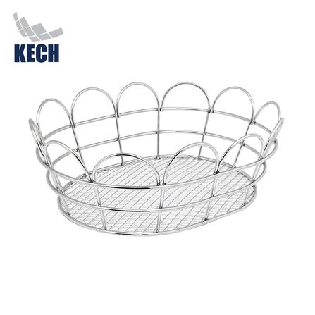 ตะกร้าผลไม้ทรงรี 21 ซม. KECH 14838NP สีเงิน