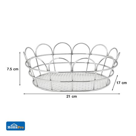 ตะกร้าผลไม้ทรงรี 21 ซม. KECH 14838NP สีเงิน_5
